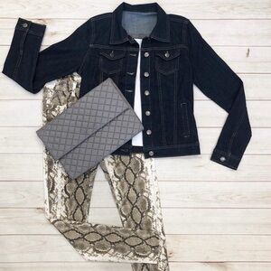 Lior Paris Snakeskin Faux Leather Leggings – Copper – Size 2